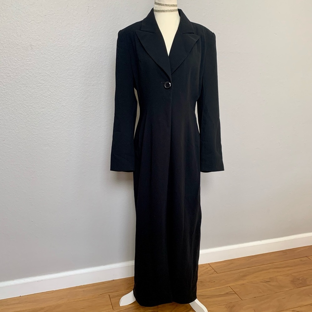 Vintage Black Market Long Sexy Black Duster Jacket